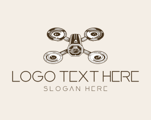 Vintage Drone Quadcopter logo