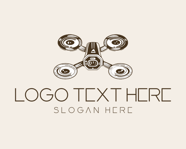 Vintage Drone Quadcopter logo