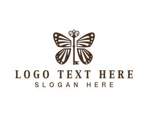 Elegant Key Butterfly  logo