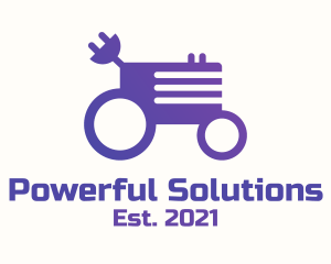 Purple Tractor Electric Plug logo design