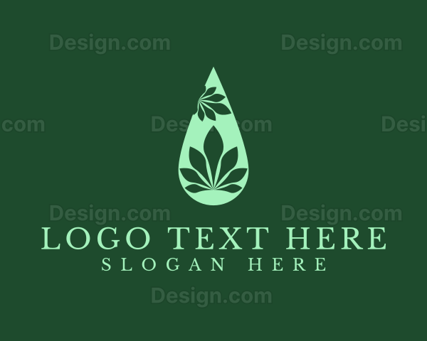 Marijuana Plant Droplet Logo