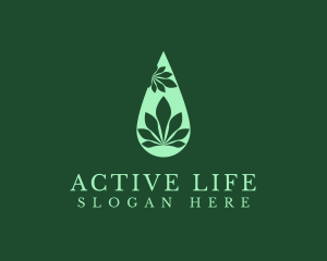 Marijuana Plant Droplet  Logo