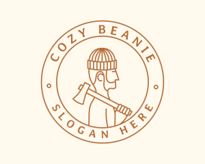 Hipster Lumberjack Beanie logo design