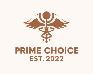 Brown Caduceus Pharmaceutical  logo design