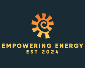 Swirl Sunray Power Plant  logo design