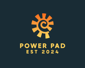 Swirl Sunray Power Plant  logo design