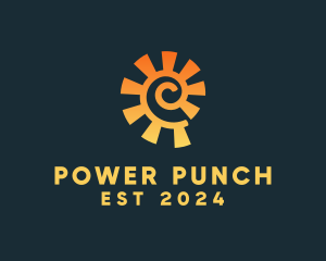 Swirl Sunray Power Plant  logo design