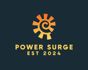 Swirl Sunray Power Plant  logo design