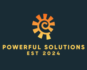 Swirl Sunray Power Plant  logo design