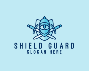 Knight Sword Shield  logo design