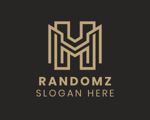 Geometric Monogram Letter MH logo
