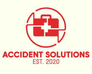 Red Medical Emergency Kit logo design