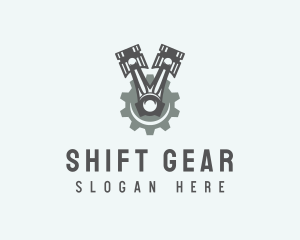 Piston Gear Mechanic logo design