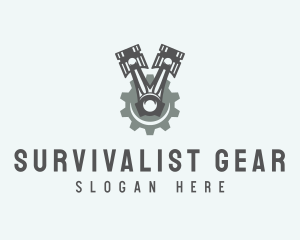 Piston Gear Mechanic logo design