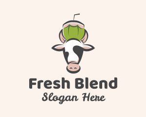 Cow Fresh Coconut  logo design