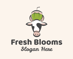 Cow Fresh Coconut  logo design