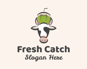 Cow Fresh Coconut  logo design