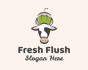 Cow Fresh Coconut  logo design