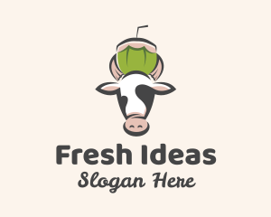 Cow Fresh Coconut  logo design