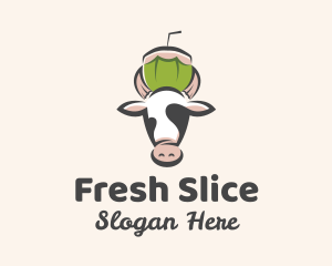 Cow Fresh Coconut  logo design