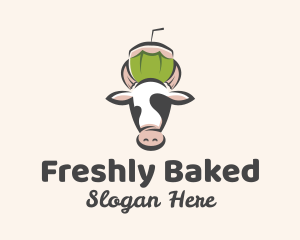 Cow Fresh Coconut  logo design