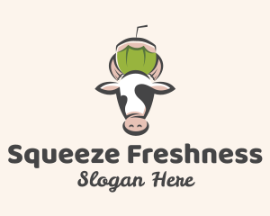 Cow Fresh Coconut  logo design