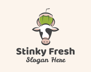 Cow Fresh Coconut  logo design