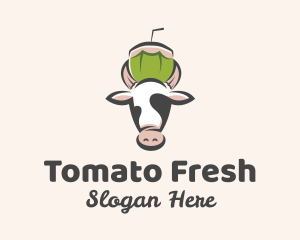 Cow Fresh Coconut  logo design