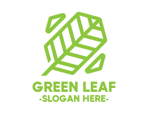 Green Geometric Leaf logo design