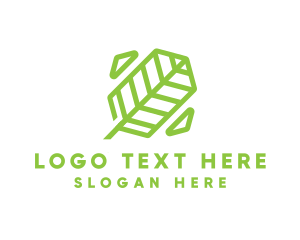 Green Geometric Leaf logo