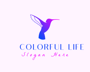 Hummingbird Gradient Silhouette logo design