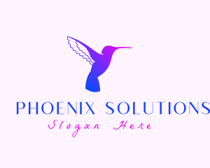 Hummingbird Gradient Silhouette logo design