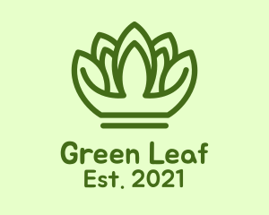 Green Plant Crown  logo design