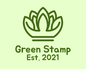 Green Plant Crown  logo design