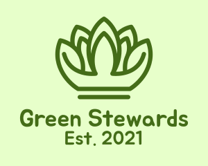 Green Plant Crown  logo design