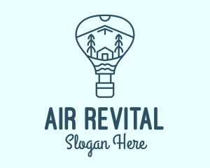 Blue Hot Air Balloon logo design