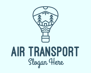 Blue Hot Air Balloon logo design