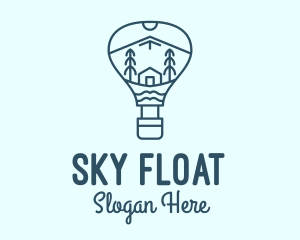 Blue Hot Air Balloon logo design