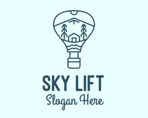 Blue Hot Air Balloon logo design