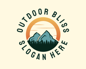 Sunset Outdoor Hiking logo design