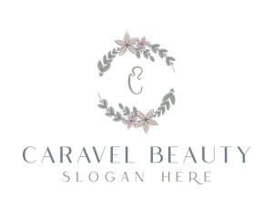 Organic Floral Wreath logo design