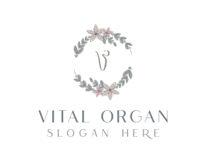 Organic Floral Wreath logo design