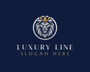 Luxury Lion Crown logo design