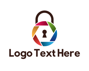 Photograph - Camera Shutter Padlock logo design