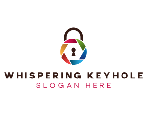 Camera Shutter Padlock logo design