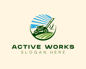 Lawn Grass Mower logo design