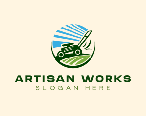 Lawn Grass Mower logo design