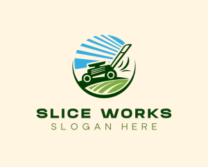 Lawn Grass Mower logo design