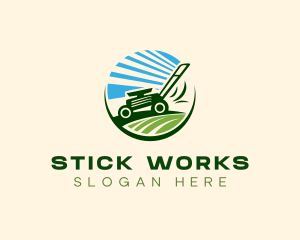 Lawn Grass Mower logo design