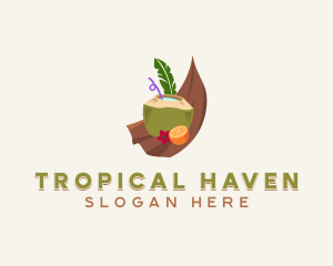 Tropical Coconut Juice logo design